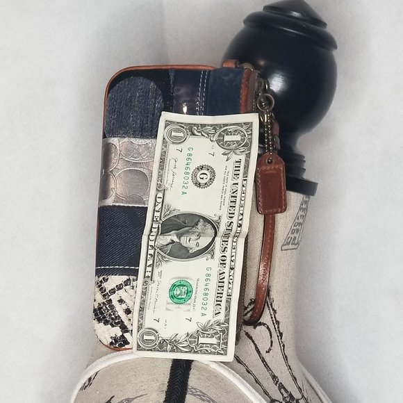 Coach Denim Patchwork Wristlet - Picture 4 of 8